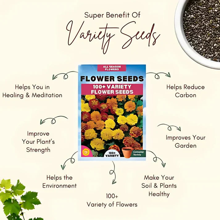 Buy Varieties of Flower Seeds (Pack of 100) And Get Plant Growth Supplement Free